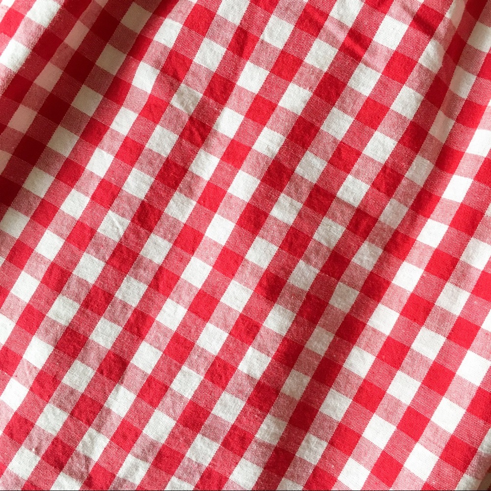 a'gaci Red Gingham Cotton Off-the-Shoulder Top - Picture 4 of 6